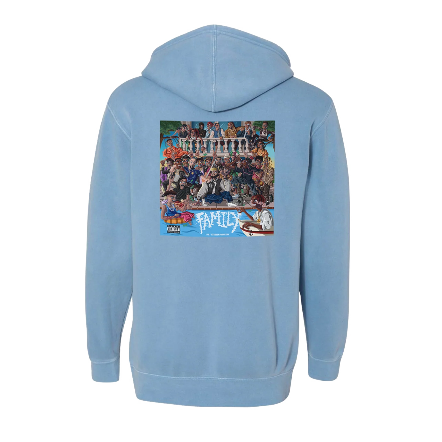 DJ Scheme - Blue FAMILY Album Hoodie - Image 3
