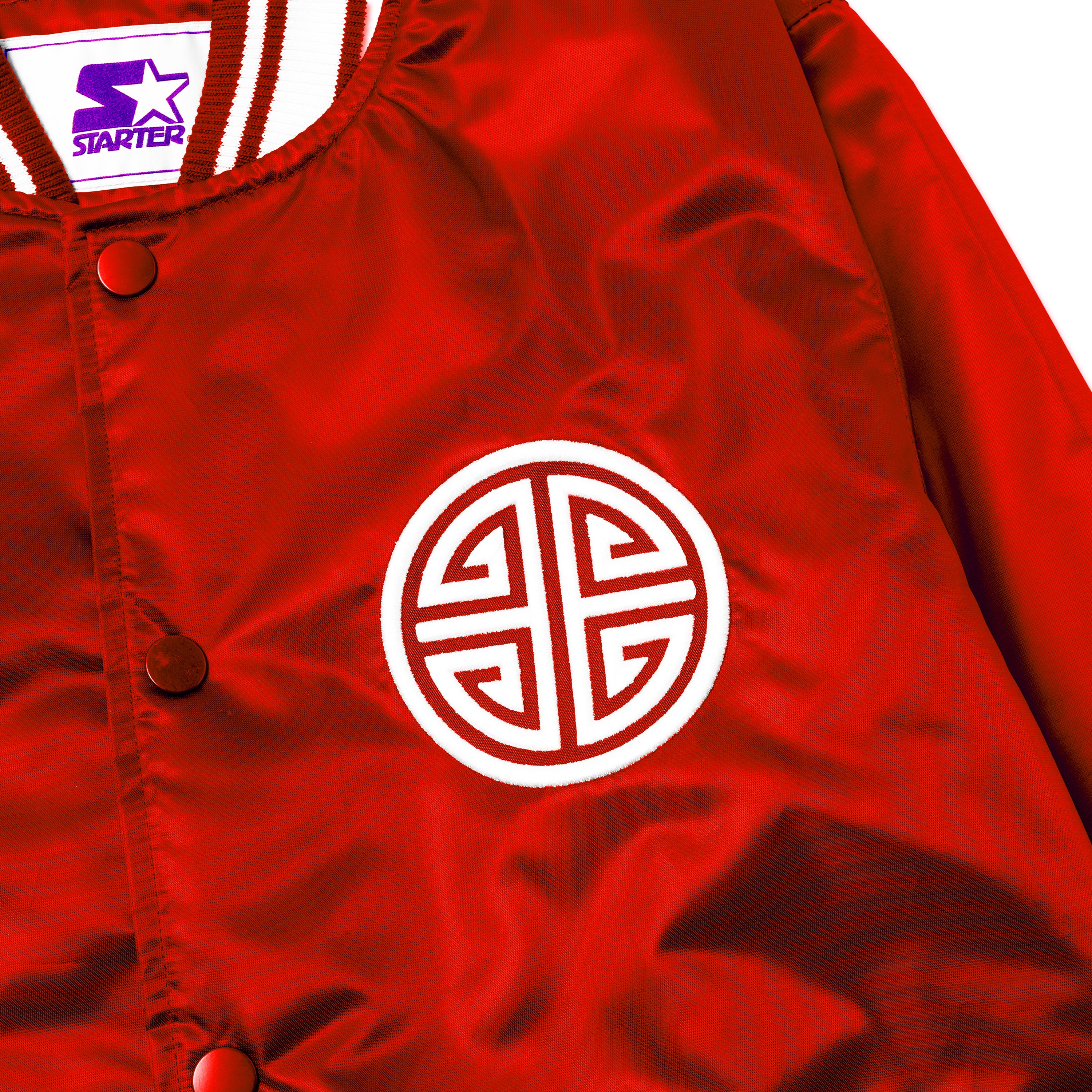 EMPIRE All-Star Satin Starter Jacket (Red) - Image 3