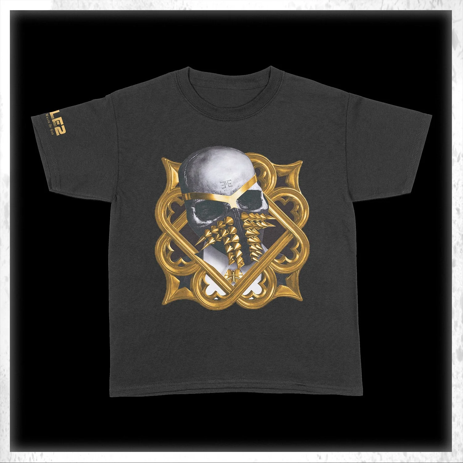 Gold Wreath - Black T-Shirt - Image 2