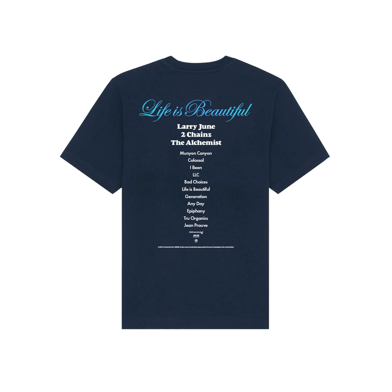 Life is Beautiful Album T-Shirt (Navy) - Image 2