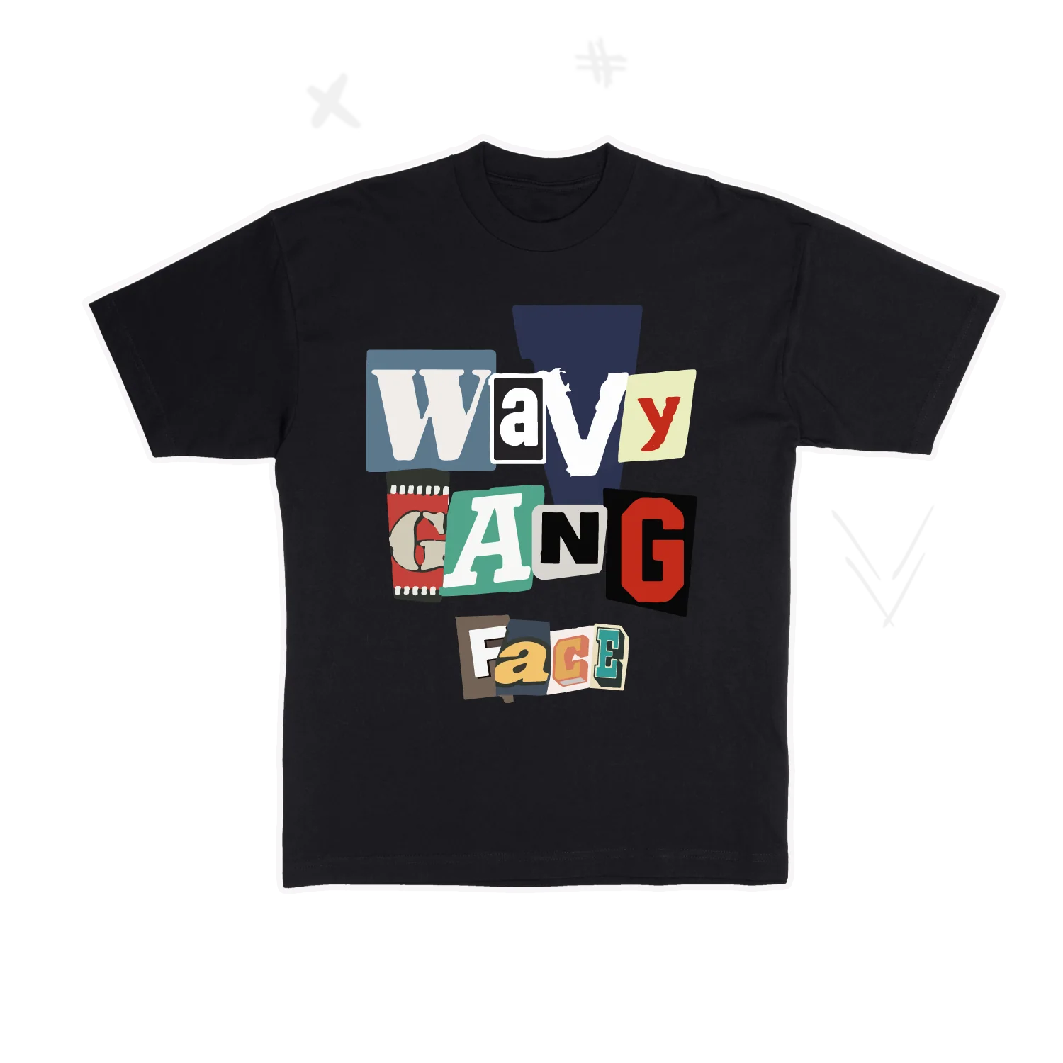 Wavy Gang FACE T-Shirt (Black)