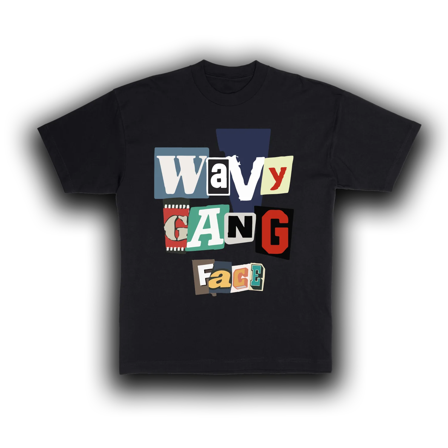 Wavy Gang FACE T-Shirt (Black) - Image 2