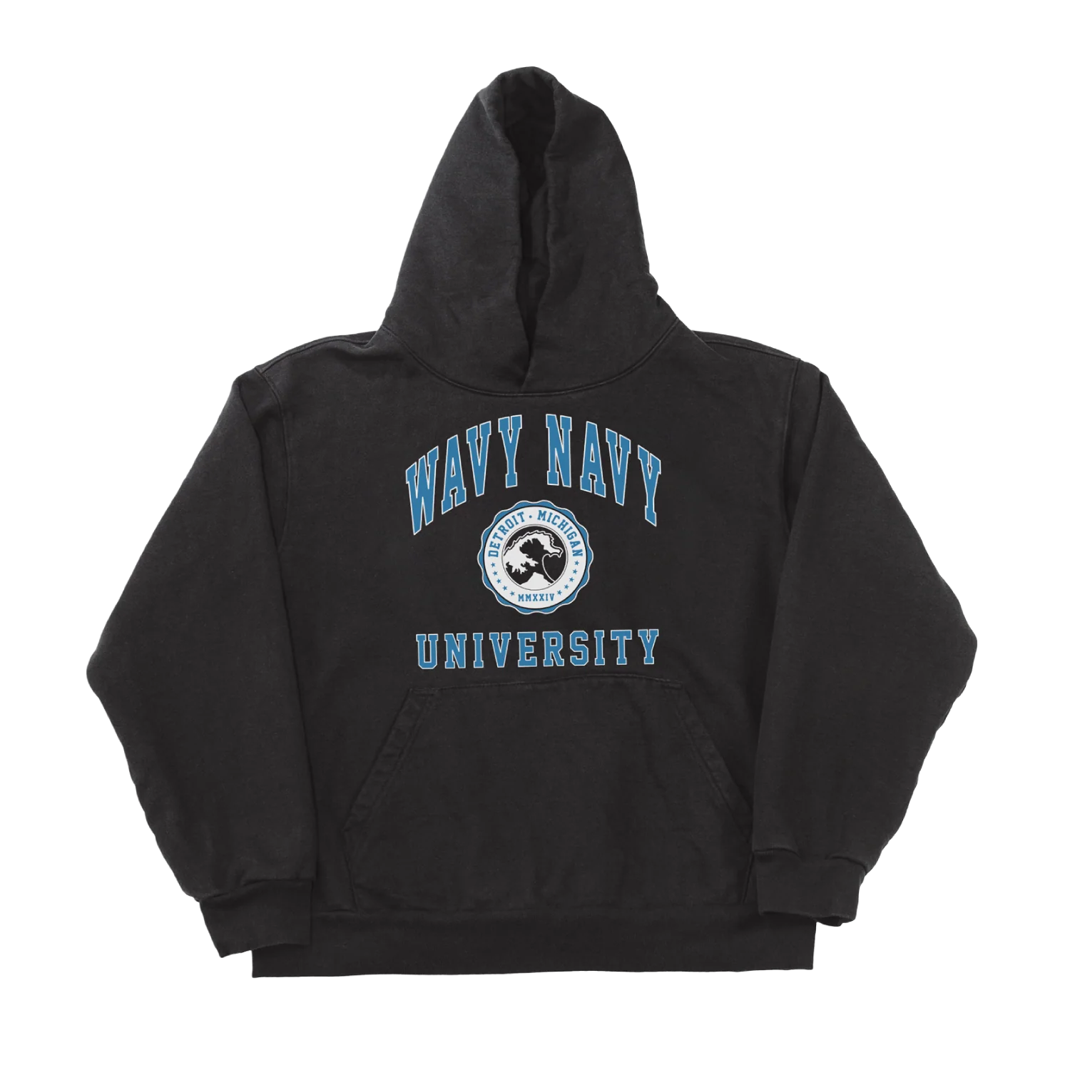Wavy Navy University Hoodie (Black)