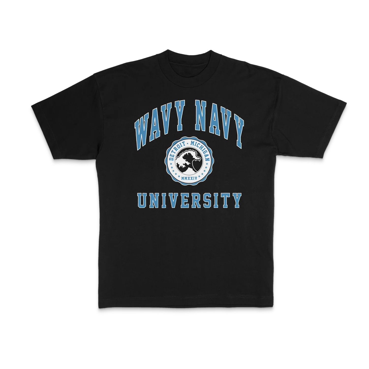 Wavy Navy University T-Shirt (Black)